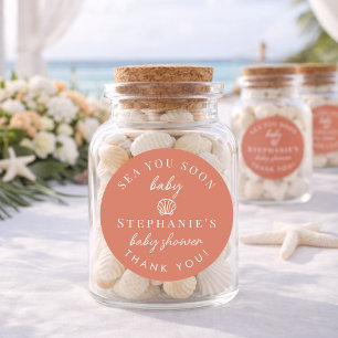 Terrakotta Meer Bis Bald Danke Baby Shower Runder Aufkleber