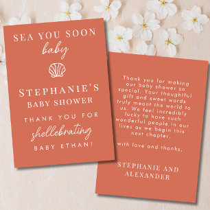 Terrakotta Meer Wir sehen uns bald Baby Shower Dan Dankeskarte