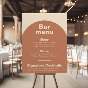 Terrakotta-Minimalist-Formell-Hochzeitsbar-Menü  Poster