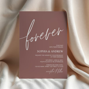Terrakotta-Minimalist-Hochzeit für immer Liebe Einladung