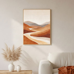 Terrakotta-Minimalist-Landschaft - Living Wall Art Poster