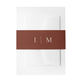 Terrakotta-Minimalist-Monogramm-Hochzeit Einladungsbanderole