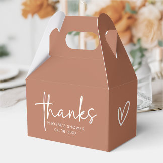 Terrakotta Minimalist Schrift Hochzeitsdusche Gieb Geschenkschachtel