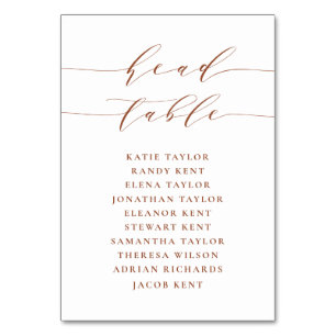 Terrakotta-Minimalist-Script-Kopftisch-Hochzeit Tischnummer