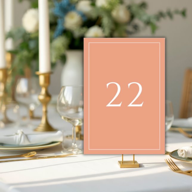 Terrakotta Minimalistische Elegante Hochzeit  Tischnummer (Von Creator hochgeladen)