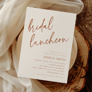 Terrakotta-Minimalistischer-Herbst-Bridal-Luncheon Einladung