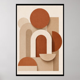Terrakotta Minimalistisches Geometrisches Poster