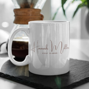 Terrakotta Modern Minimalist Elegantes Geschäftslo Kaffeetasse