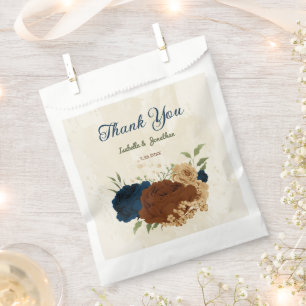 Terrakotta-Navy-Blumenhochzeit Geschenktütchen