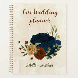 Terrakotta-Navy-Blumenhochzeit Planer