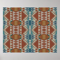 Terrakotta Orange Braun Türkis Blau Mosaik Kunst