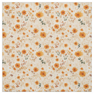 Terrakotta Orange Pfirsich Wildblume Boho Floral Stoff