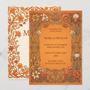 Terrakotta-Paisley-Hochzeit Einladung