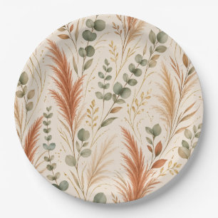 Terrakotta Pampasgras Eukalyptus Neutral Boho Pappteller