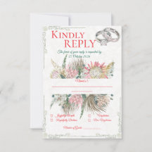 Terrakotta Pampasgras Hochzeit Antwortkarte