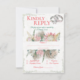 Terrakotta Pampasgras Hochzeit Antwortkarte RSVP Karte