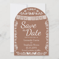 Terrakotta-Papel-Picado-Hochzeit-Save-the-Date-Tor