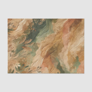 Terrakotta-Pfirsich-gepresste Blumen Boho  Seidenpapier