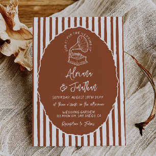 Terrakotta Retro Handbemalte Hochzeit Einladung