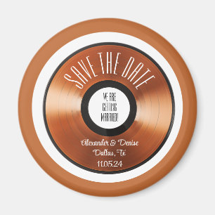 Terrakotta Retro Orange Vinyl-Schallplatte Save-th Magnet