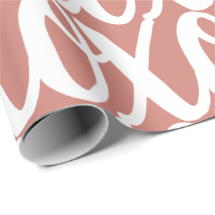 Terrakotta-rosa weißes Muster Geschenkpapier