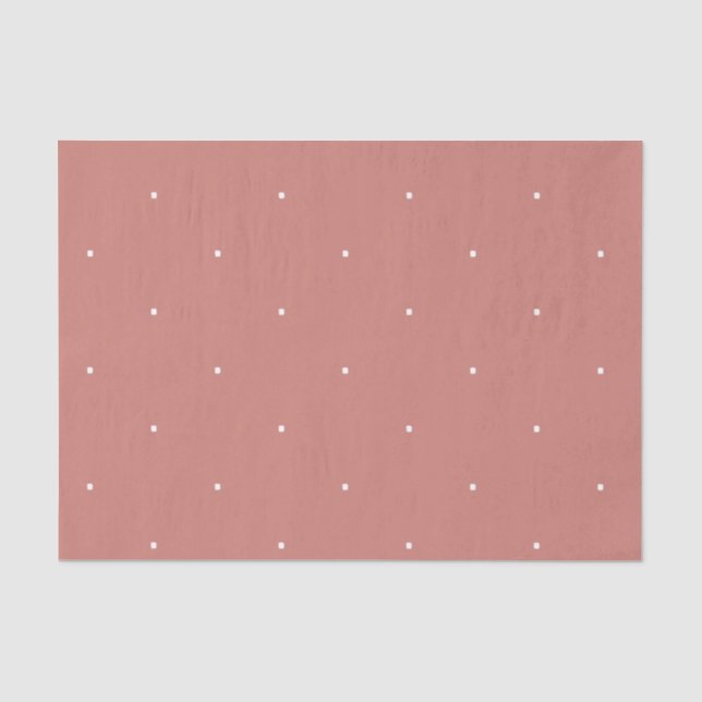 Terrakotta-rosa weißes Muster Seidenpapier (Vorderseite)