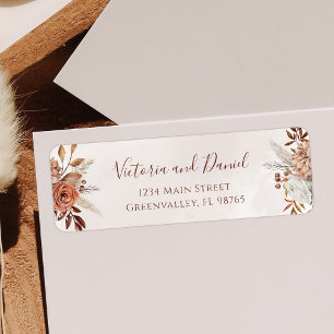 Terrakotta-Rost-Blumen Boho-Herbstlaub-Hochzeit