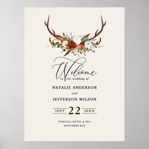 Terrakotta Rost Blumengeschoss Hochzeitsschaum Poster