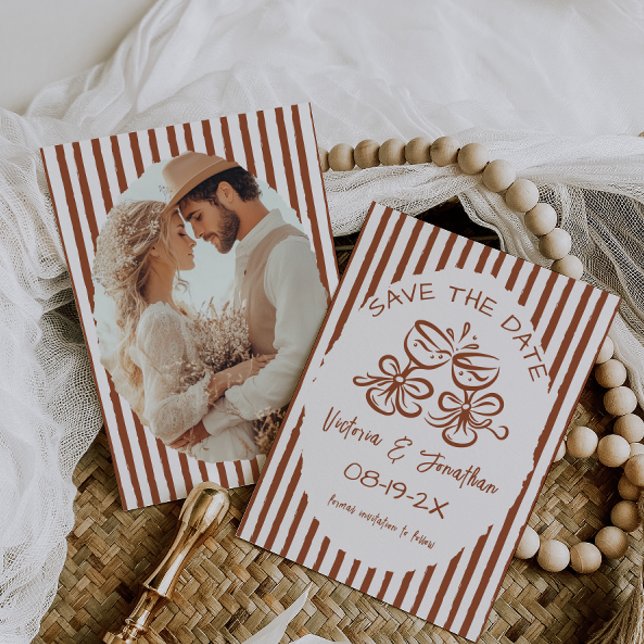 Terrakotta-Ruhige Hochzeit Save The Date (Von Creator hochgeladen)