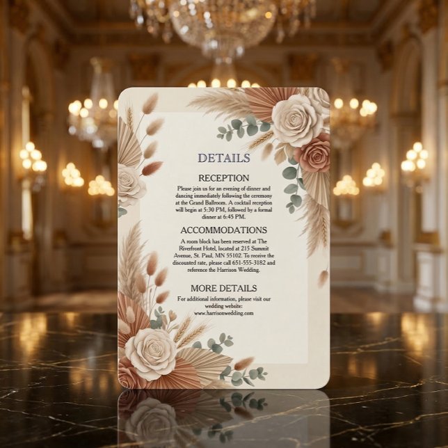 Terrakotta Rustikal Floral Boho  Begleitkarte (Von Creator hochgeladen)