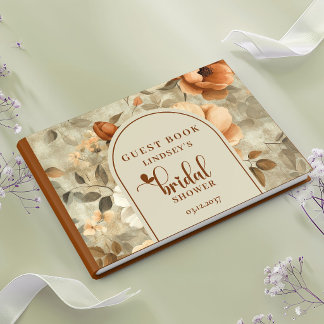 Terrakotta-Sage-Blumen-Hochzeitsdusche-Gästebuch Gästebuch