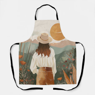 Terrakotta-Sage-Boho-Wüsten-Tal-Sonnenuntergang Schürze