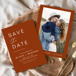 Terrakotta Save-the-Date-Foto Minimalist Save The Date