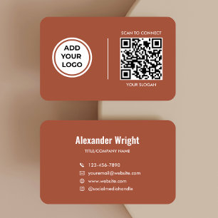 Terrakotta-Scan-Code-Kontakt-Geschäftskarte Visitenkarte