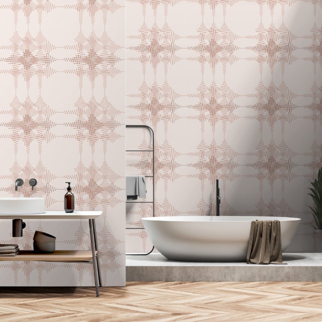 Terrakotta-Schallwelle Minimalstil Tapete (Badezimmer)