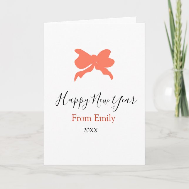 Terrakotta-Schleife frohes neues Jahr Name Jahr Bo Karte (Vorderseite)