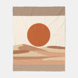 Terrakotta-Sonne Minimalistischer Boho-Abstrakter  Fleecedecke