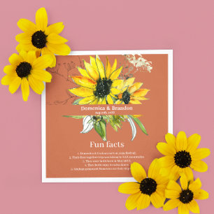 Terrakotta-Sonnenblumen-Hochzeits-Interessante-Fak Serviette