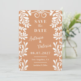 Terrakotta-Talavera-Hochzeitseinladung zum Vormerk Einladung