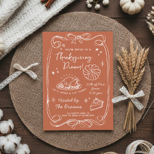 Terrakotta Thanksgiving: Lasst uns zusammenkommen  Einladung