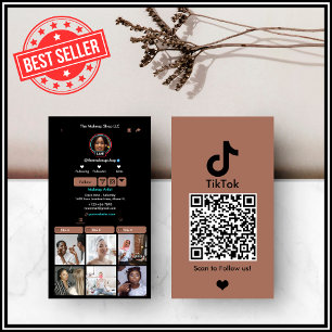 Terrakotta TikTok Social Media QR Code Modern Visitenkarte