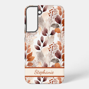 Terrakotta- und Burgunderrot Herbstlaub Boho-Her Samsung Galaxy Hülle