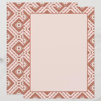 Terrakotta- und Elfenbein-Geometrie-Diamantmuster