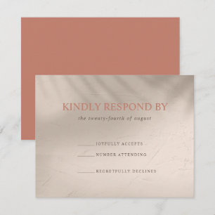 Terrakotta- und Sand-Elementar RSVP Karte