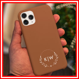 Terrakotta und Weiß | Monogram für moderne Initial iPhone 16 Pro Max Hülle