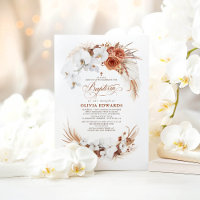 Terrakotta und weiße Blume Boho Chic Taufe