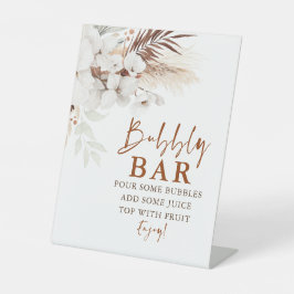 Terrakotta und weiße Blume Bubbly Bar Sockelschild