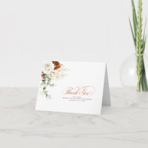 Terrakotta- und weiße Blumen Boho Danke