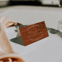 Terrakotta verbrannte Orange Boho Hochzeitsplatzka