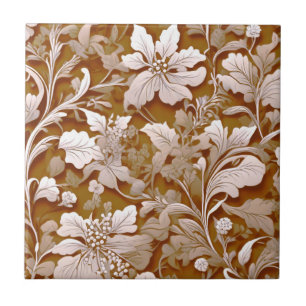 Terrakotta verbranntes Orange modernes botanisches Fliese